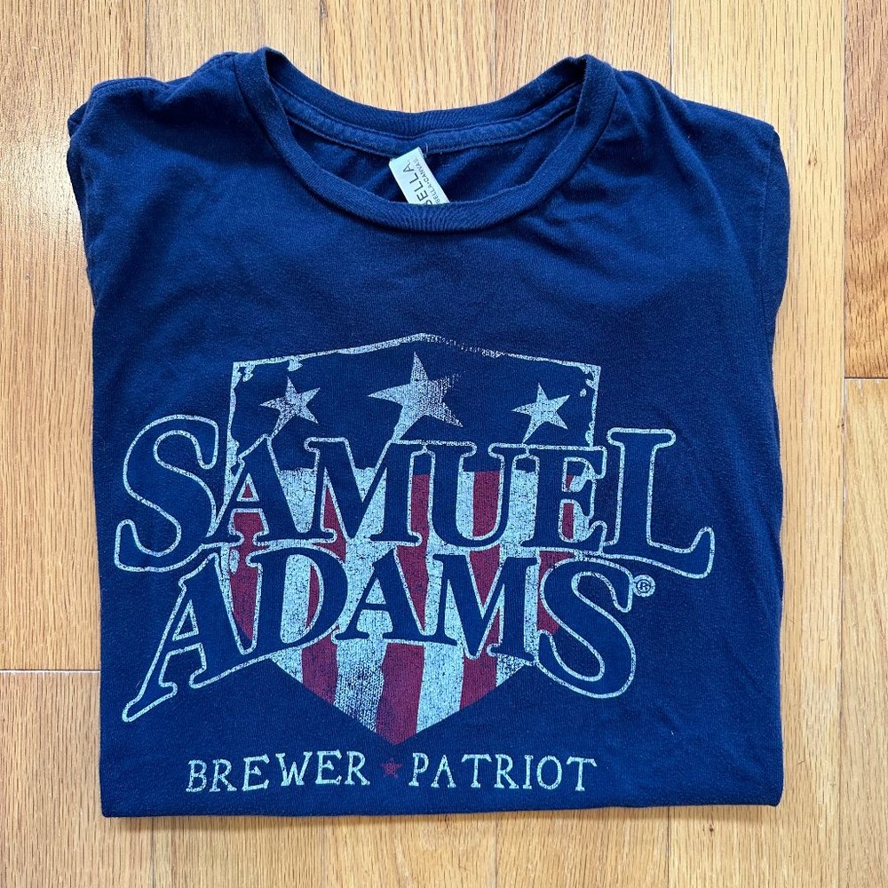 Navy Blue Distressed Samuel Adams Brewer Tee - Kids XL